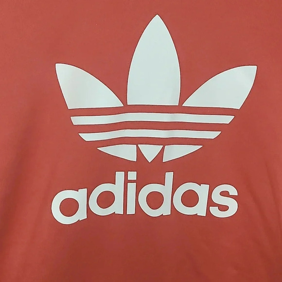 Women's medium Adidas croptop hoodie coral/salmon pink cozy yoga vibes LOT B12 - Picture 2 of 6